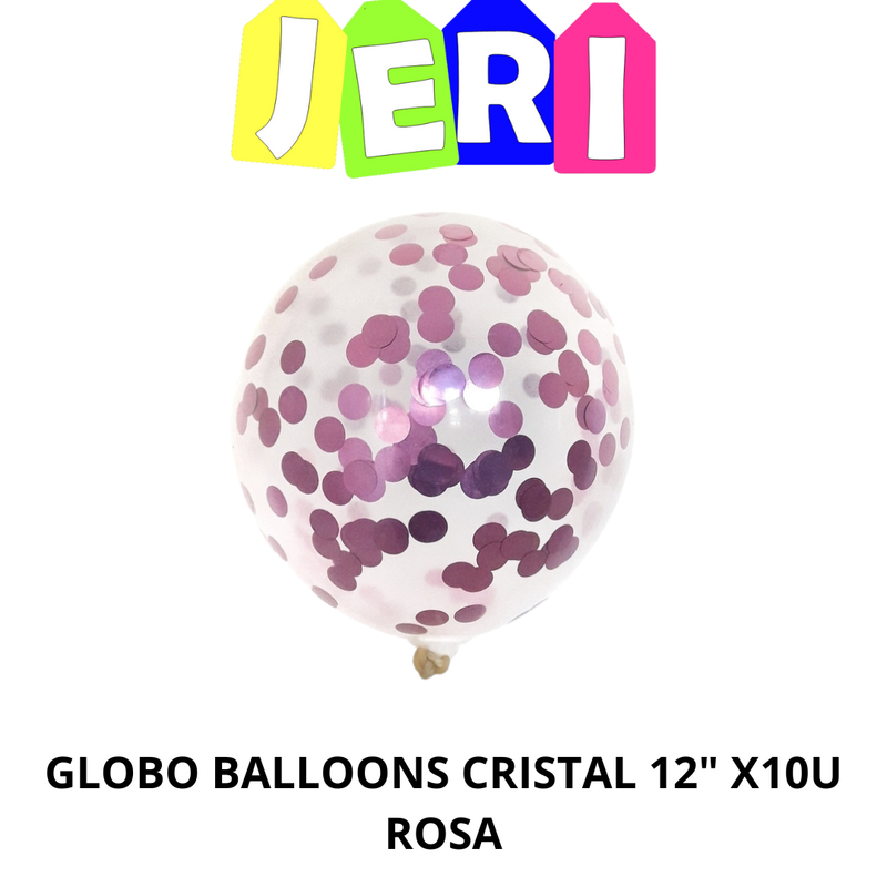 GLOBO BALLOONS CRISTAL C/ CONFETI 12" X10U
