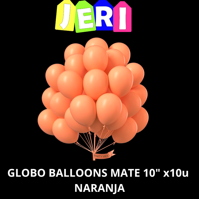 GLOBO BALLOONS MATE 10" x10u (NARANJA)