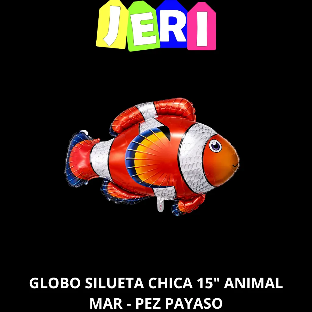 [7273] GLOBO SILUETA CHICA 15" ANIMAL MAR (PEZ PAYASO)