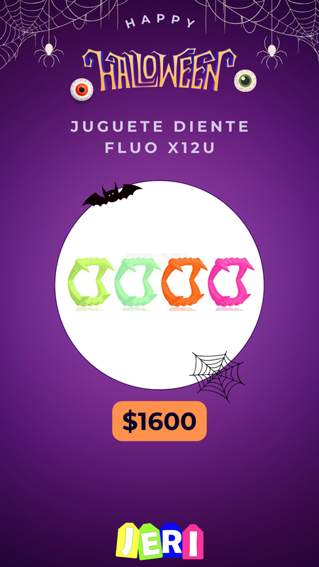 JUGUETE DIENTE FLUO X12U