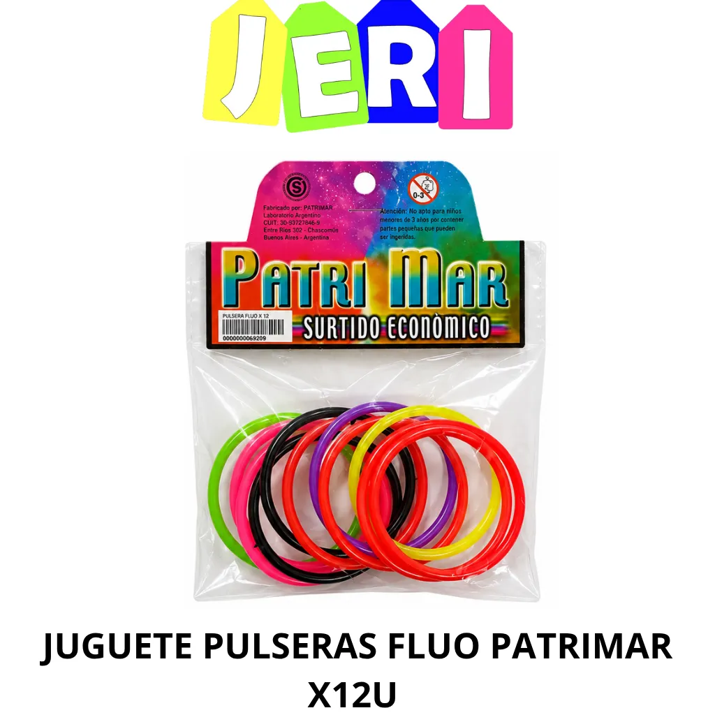 JUGUETE PULSERA FLUO X12u PATRIMAR
