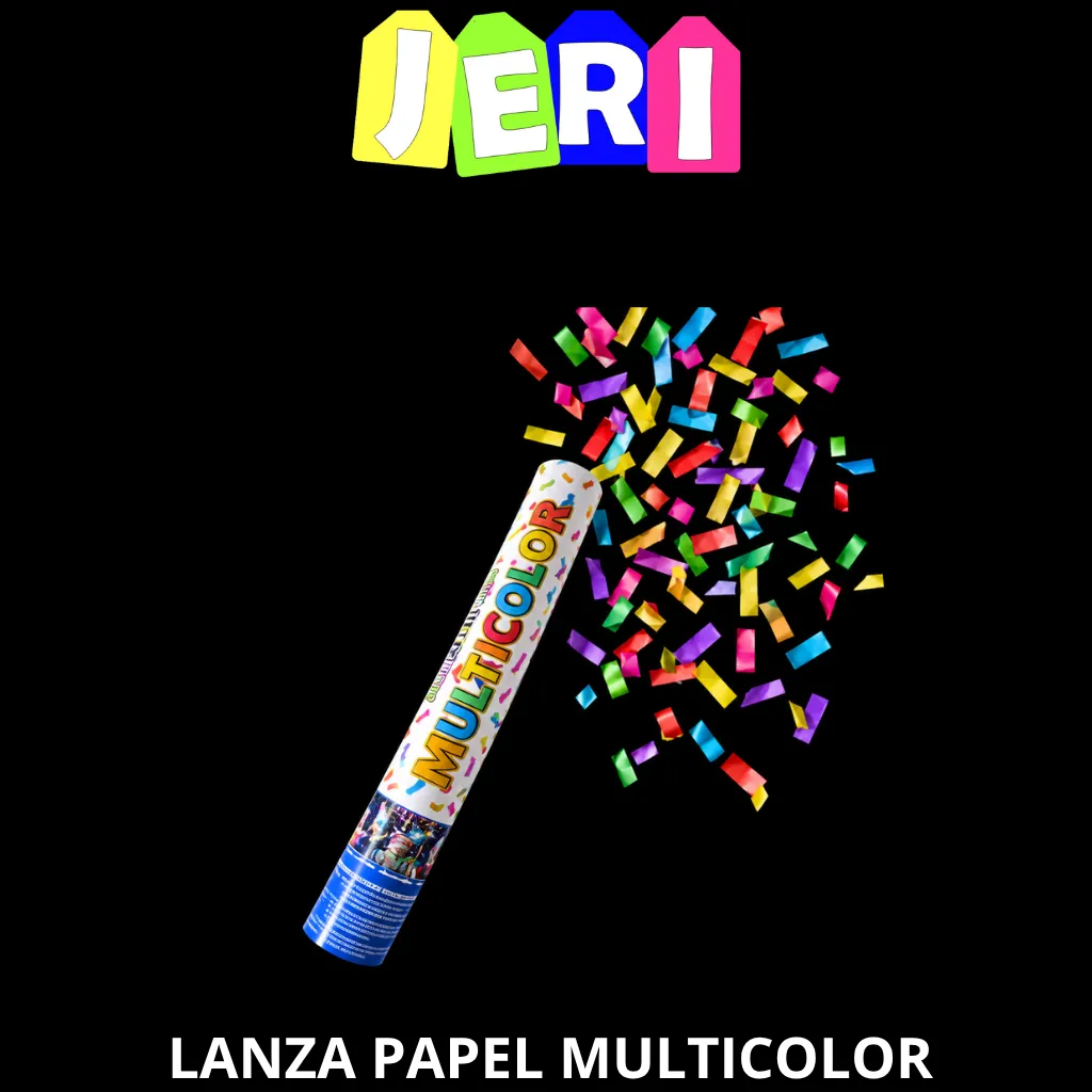 LANZA PAPEL MULTICOLOR 40CM SUGAR PARTY