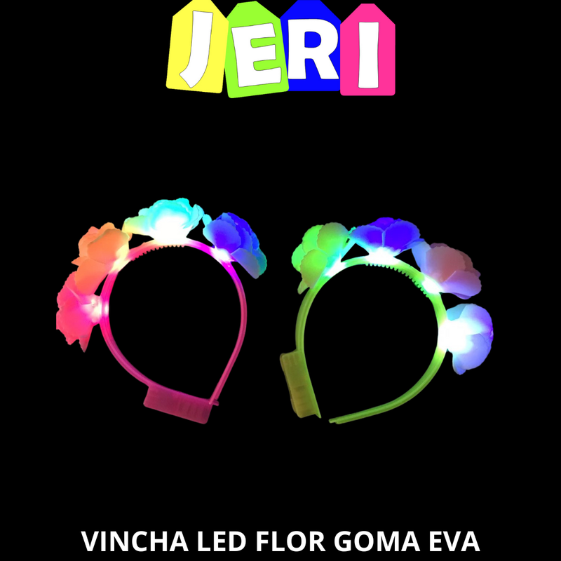 LED VINCHA FLOR GOMA EVA