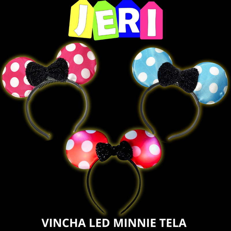 LED VINCHA MINNIE TELA (OREJAS)
