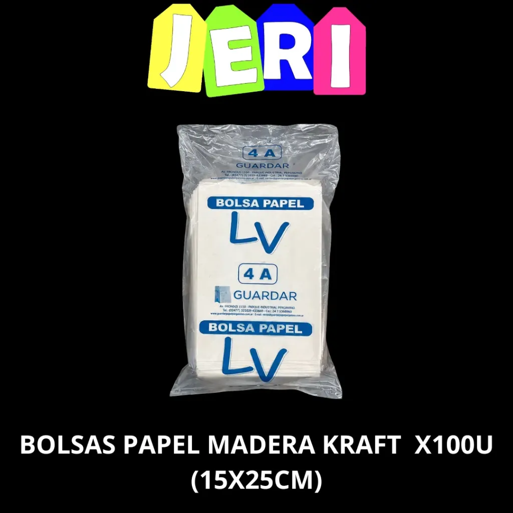[1067] BOLSAS PAPEL MADERA KRAFT  X100U