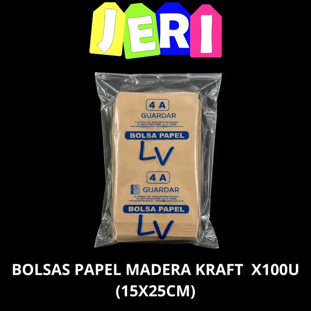 [1067] BOLSAS PAPEL MADERA KRAFT  X100U