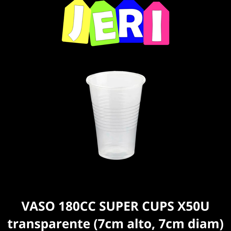 VASO 180CC SUPER CUPS X50U CRISTAL