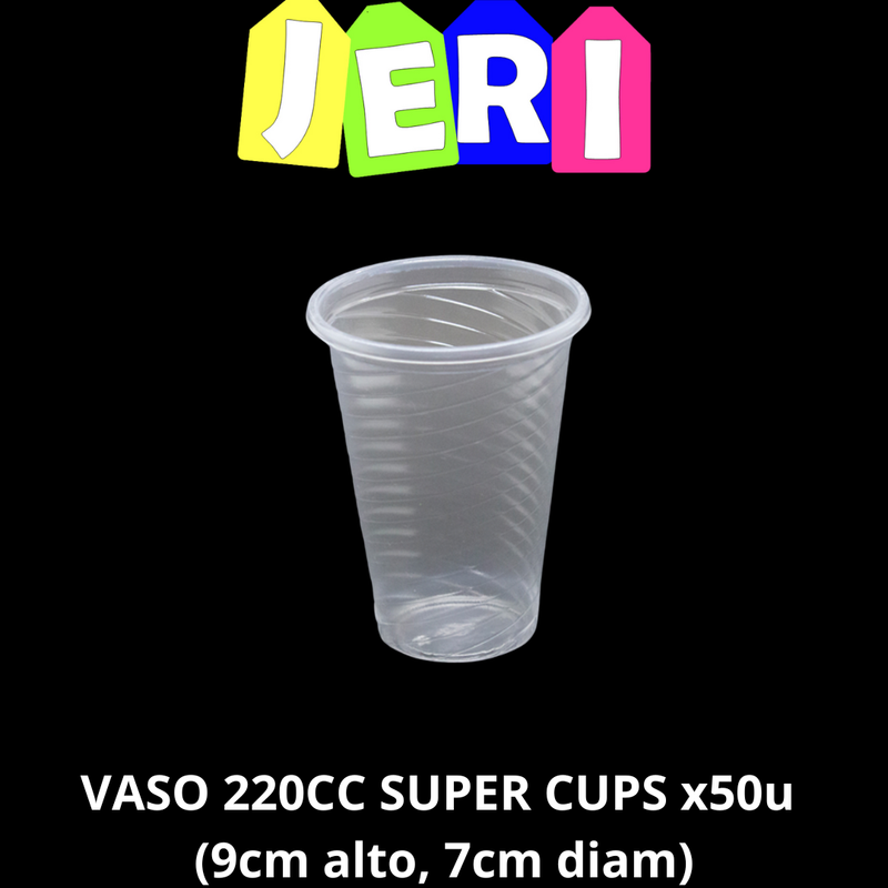 VASO 220CC SUPER CUPS x50u CRISTAL