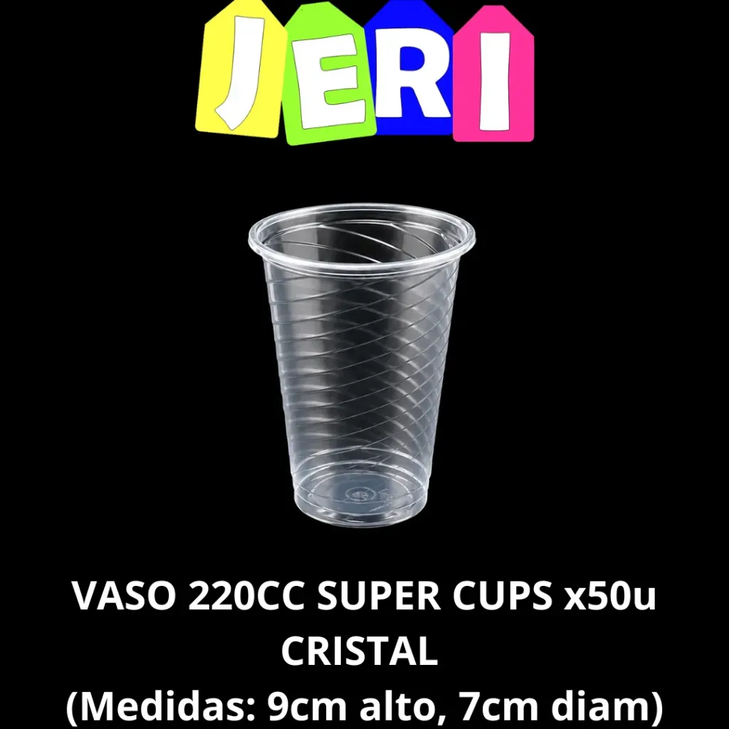 [3027] VASO 220CC SUPER CUPS x50u CRISTAL