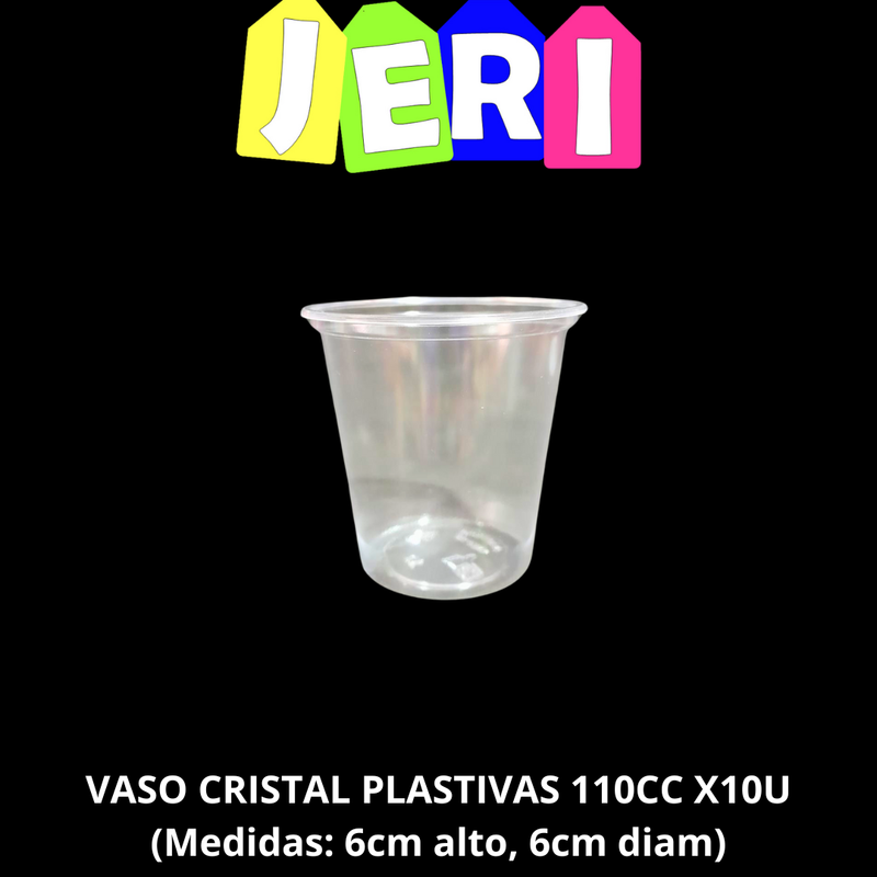 VASO 110CC CRISTAL PLASTIVAS X10U 