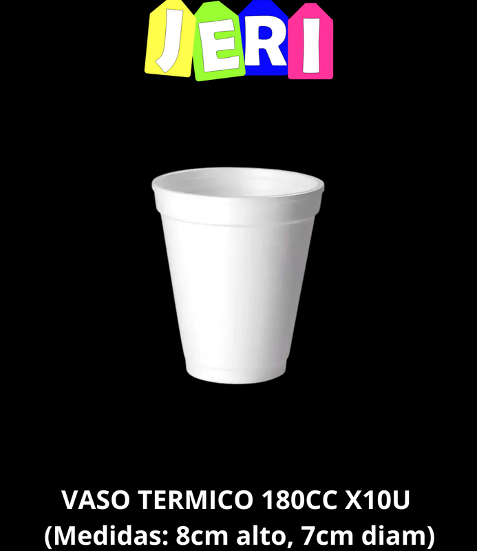 VASO TERMICO 180CC X10U 