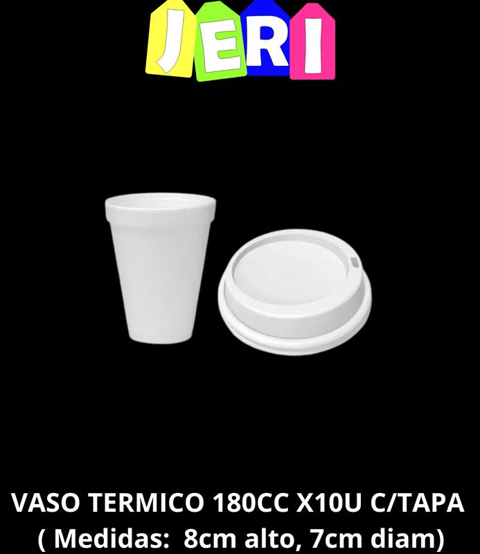 VASO TERMICO 180CC C/TAPA X10U
