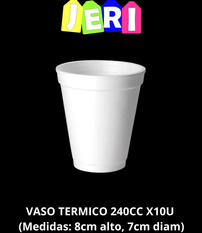 VASO TERMICO 240CC X10U