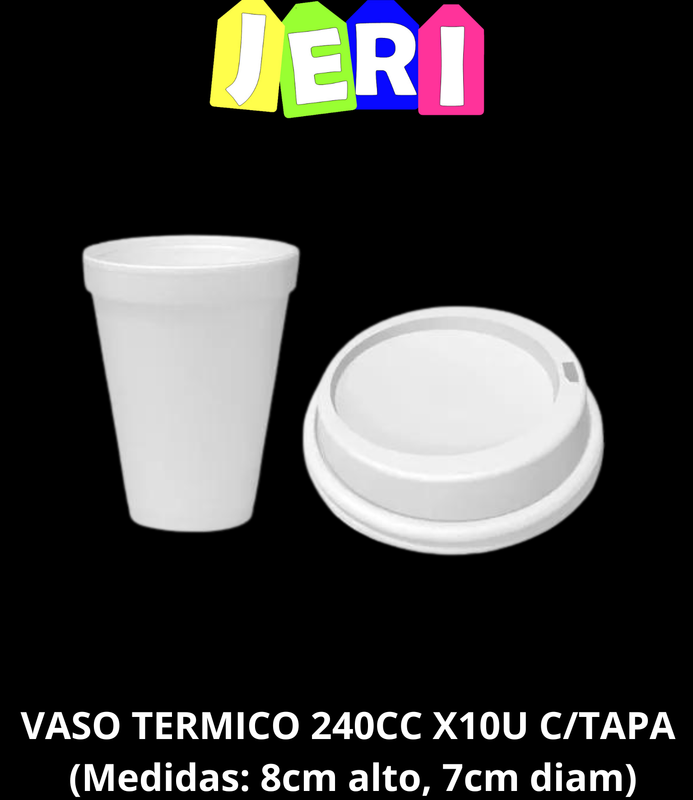 VASO TERMICO 240CC C/TAPA X10U