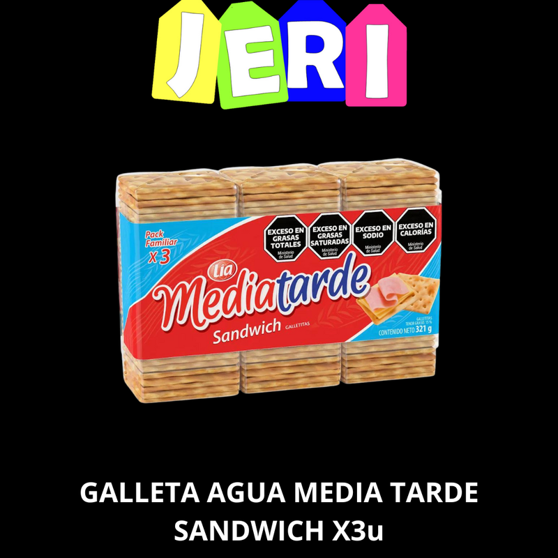 GALLETA AGUA MEDIA TARDE SANDWICH X3U