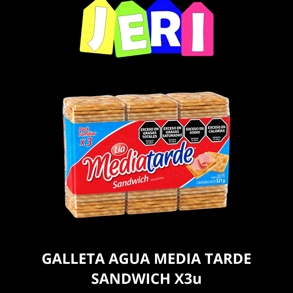 GALLETA AGUA MEDIA TARDE SANDWICH X3U