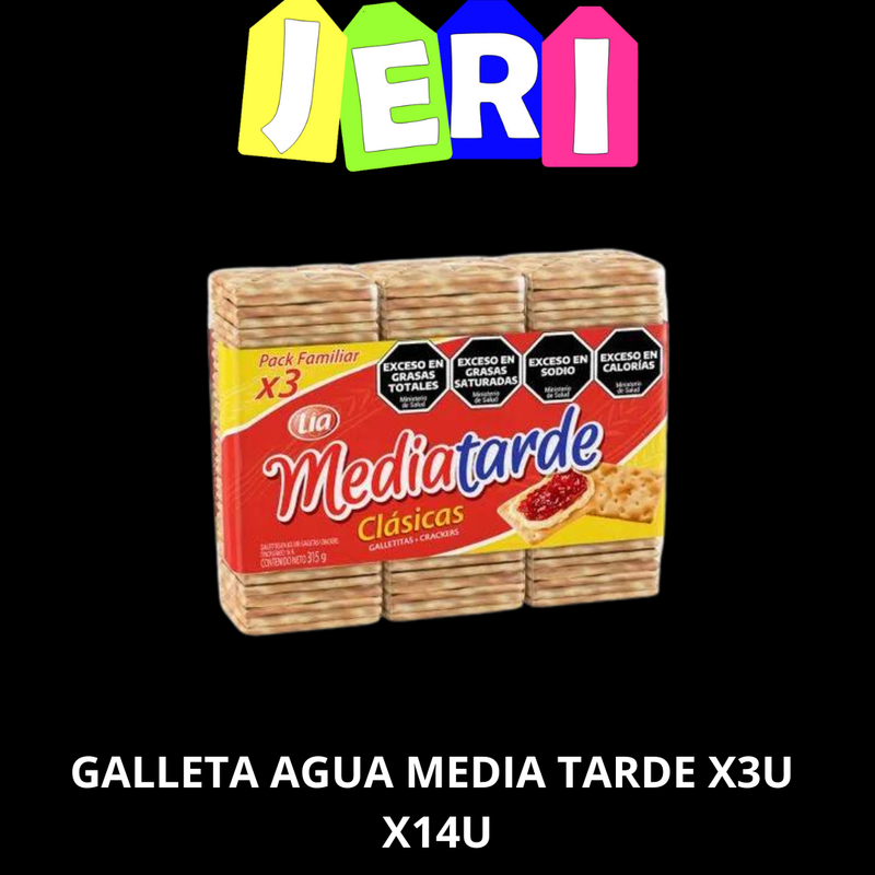 GALLETA AGUA MEDIA TARDE X3U X14U