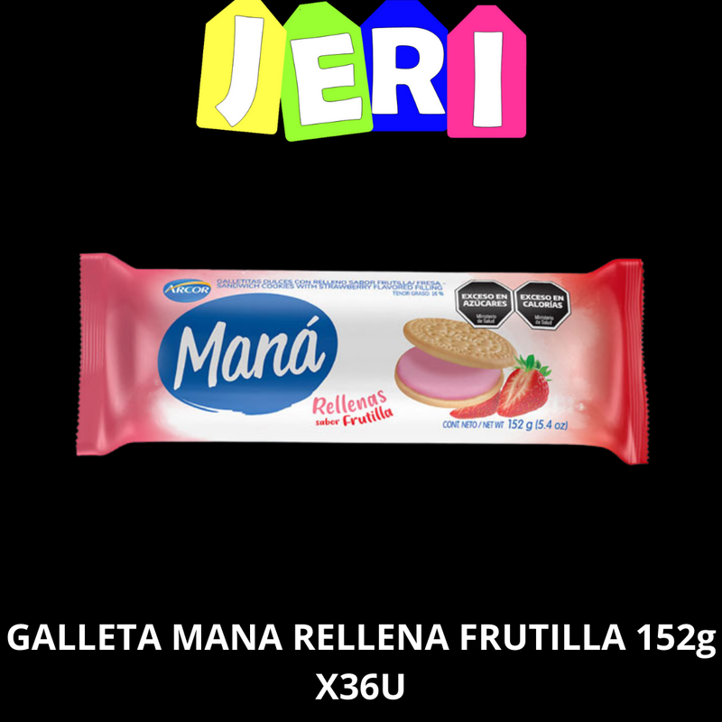 GALLETA MANA RELLENA FRUTILLA 152g X36U