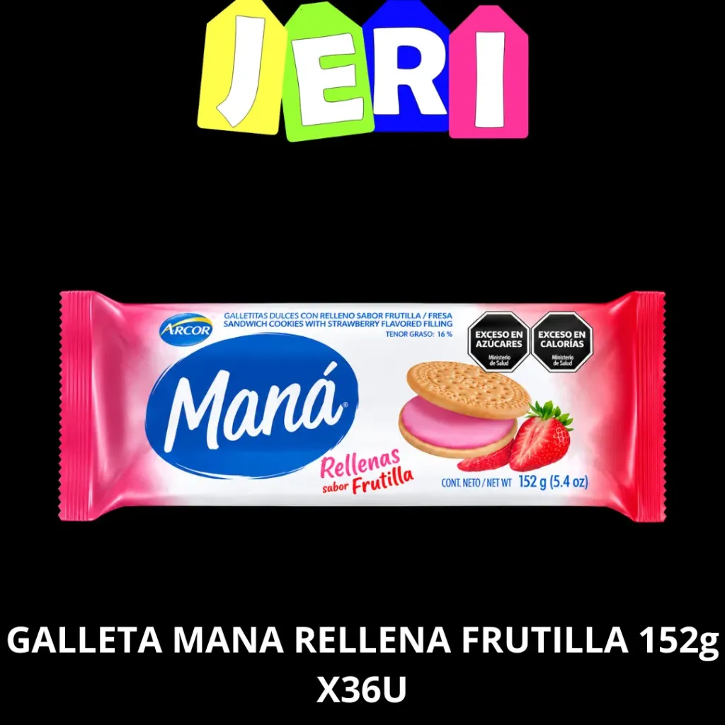 GALLETA MANA RELLENA FRUTILLA 152g X36U