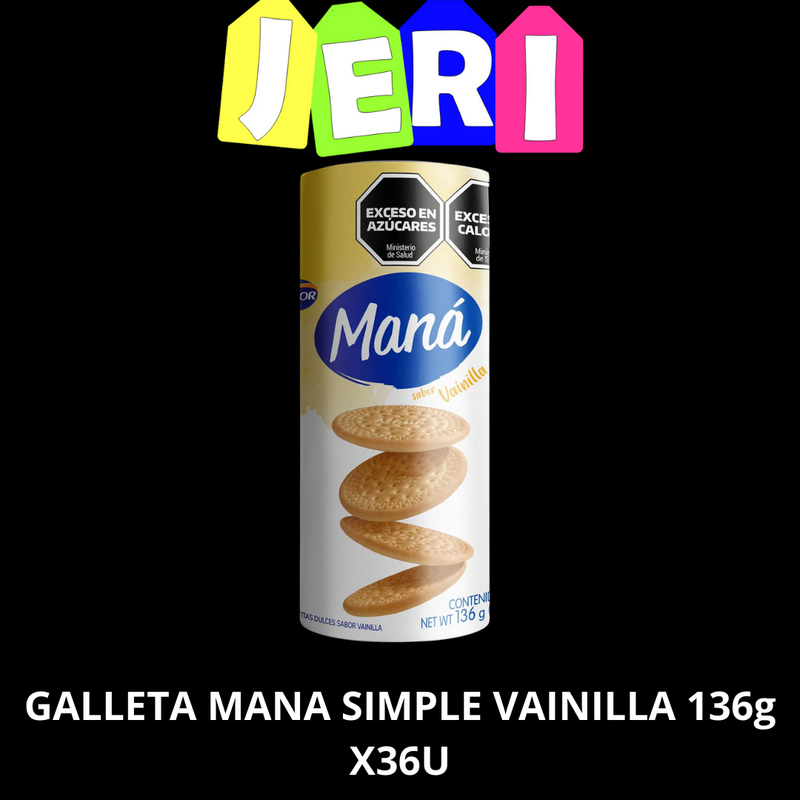 GALLETA MANA SIMPLE VAINILLA 136g X36U