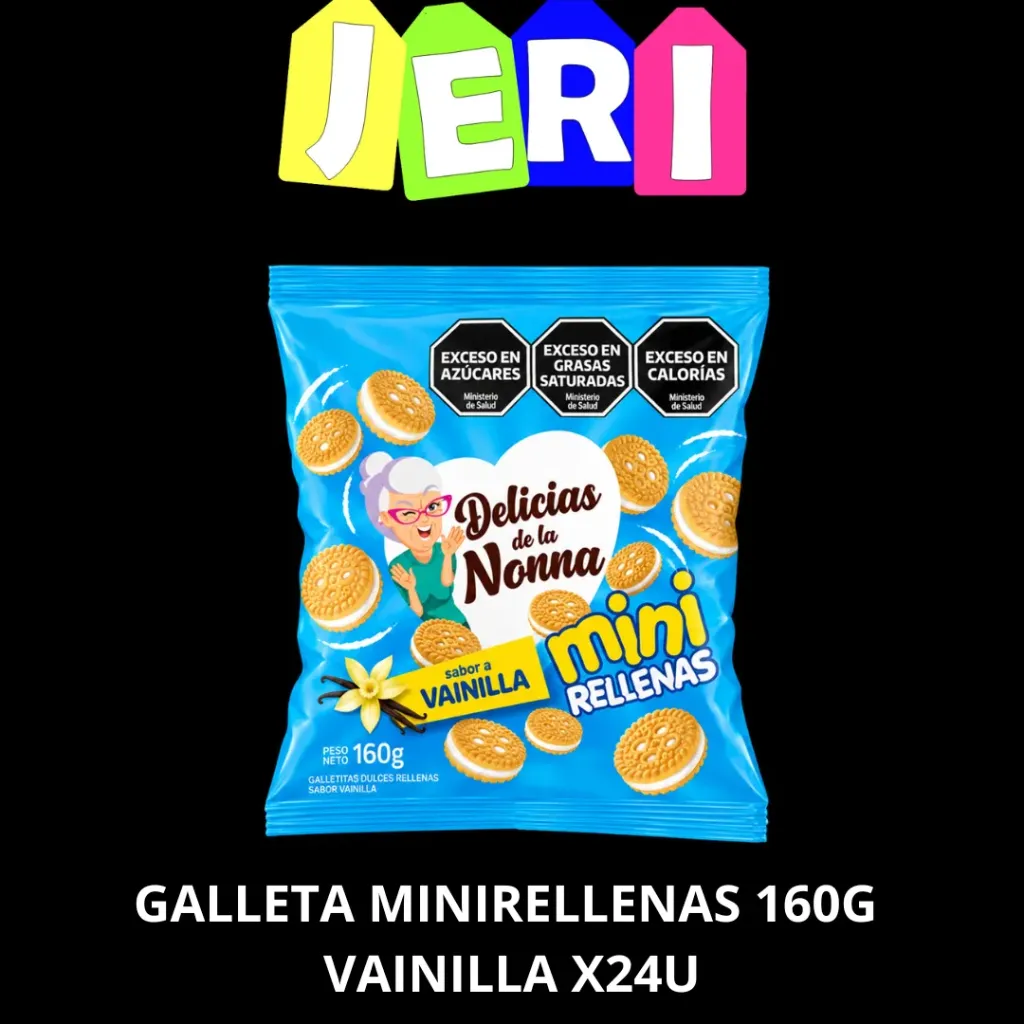 GALLETA MINIRELLENAS DEL DE LA NONNA 160G VAINILLA X24U