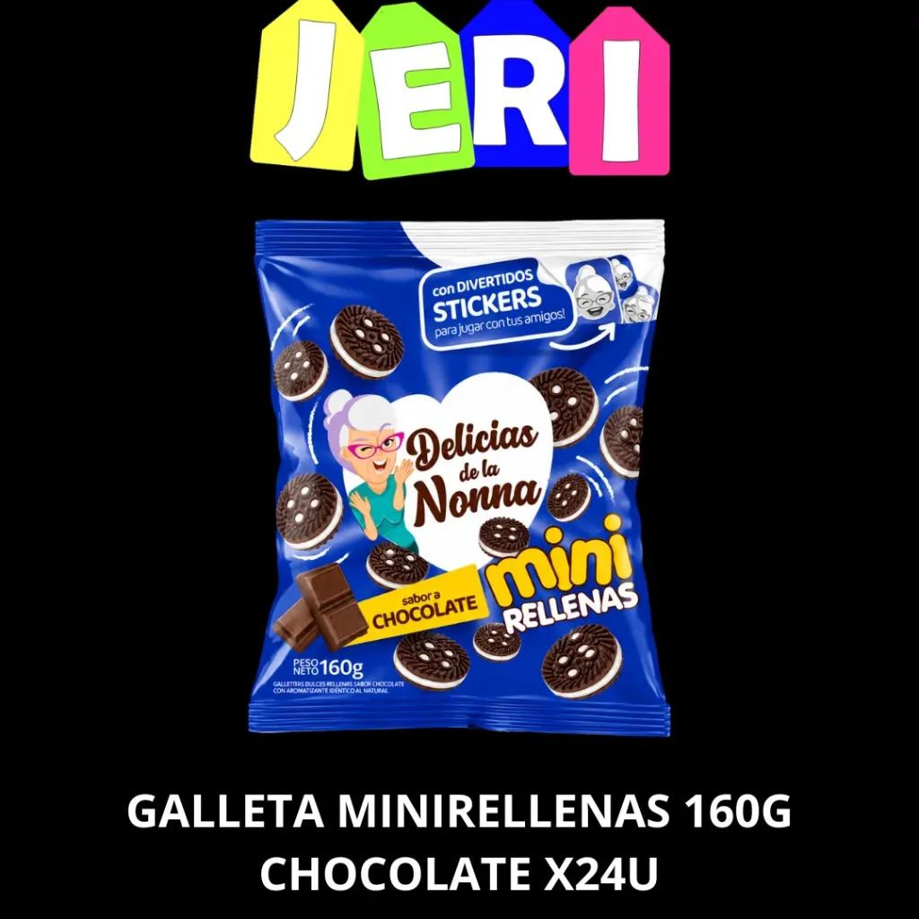 GALLETA MINIRELLENAS DEL DE LA NONNA 160G CHOCOLATE X24U