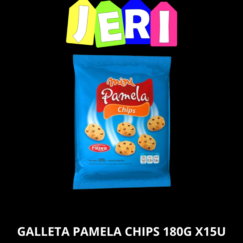GALLETA PAMELA CHIPS 180G X15U