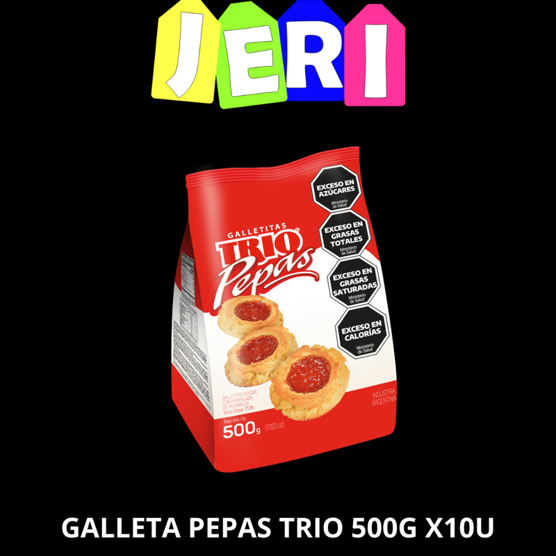 GALLETA PEPAS TRIO 500G X10U