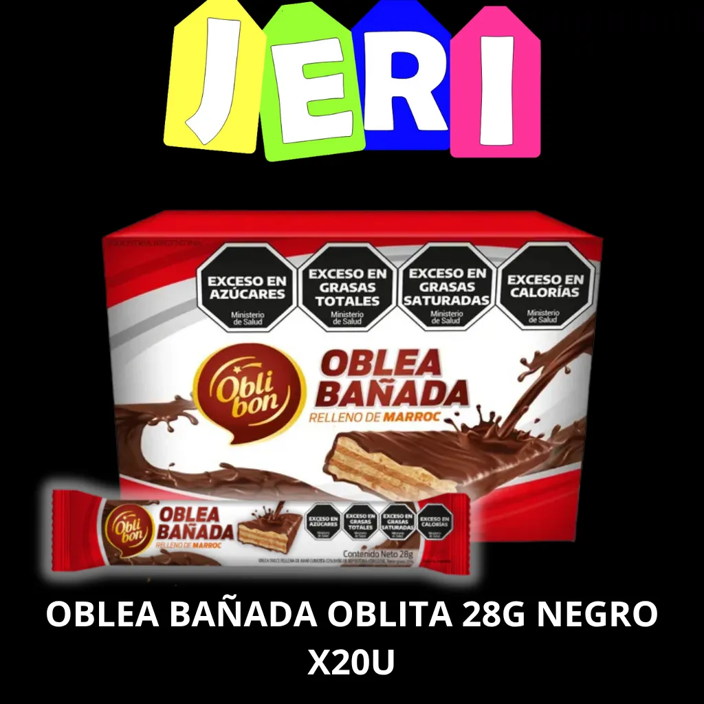 OBLEA BAÑADA OBLITA 28G NEGRO X20U