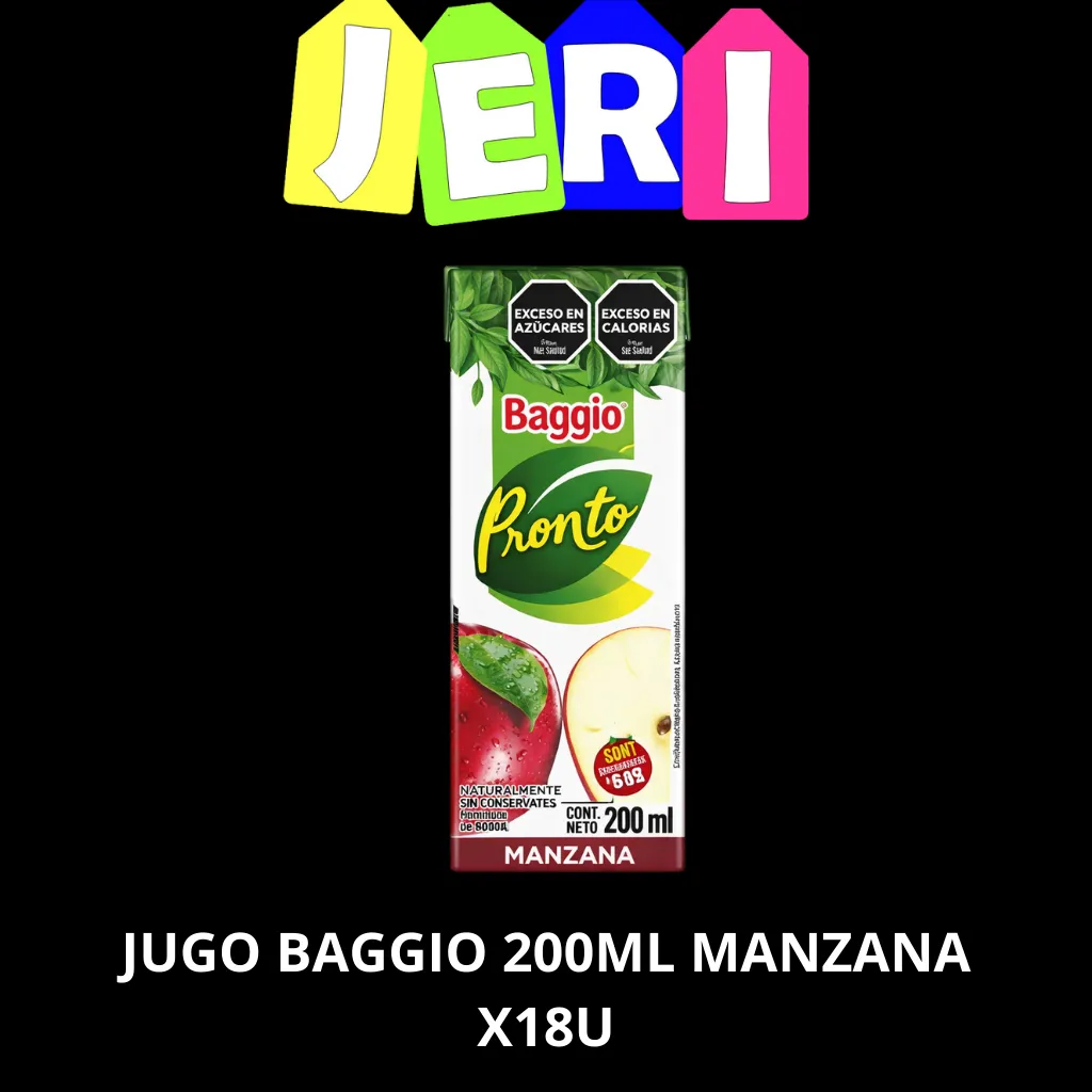 JUGO BAGGIO 200ML MANZANA X18U