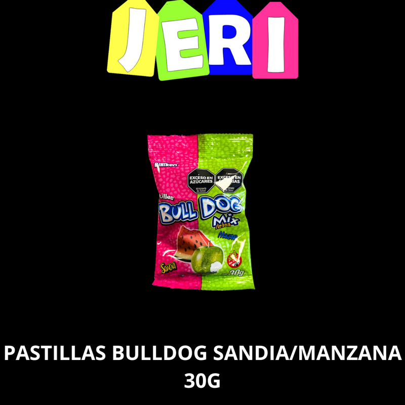 PASTILLAS BULLDOG SANDIA/MANZANA 30G