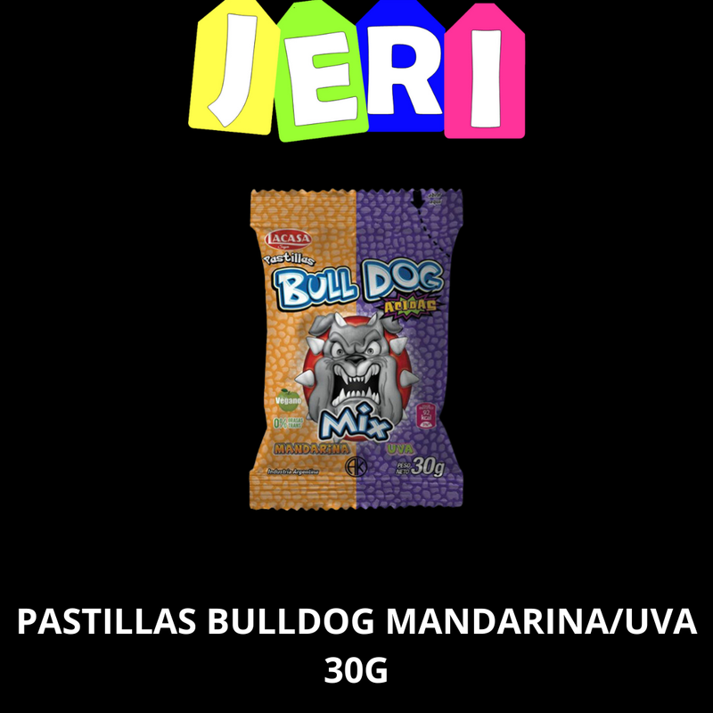 PASTILLAS BULLDOG MANDARINA/UVA 30G