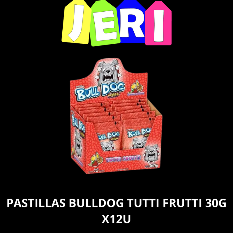 PASTILLAS BULLDOG TUTTI FRUTTI 30G X12U