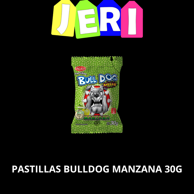 PASTILLAS BULLDOG MANZANA 30G
