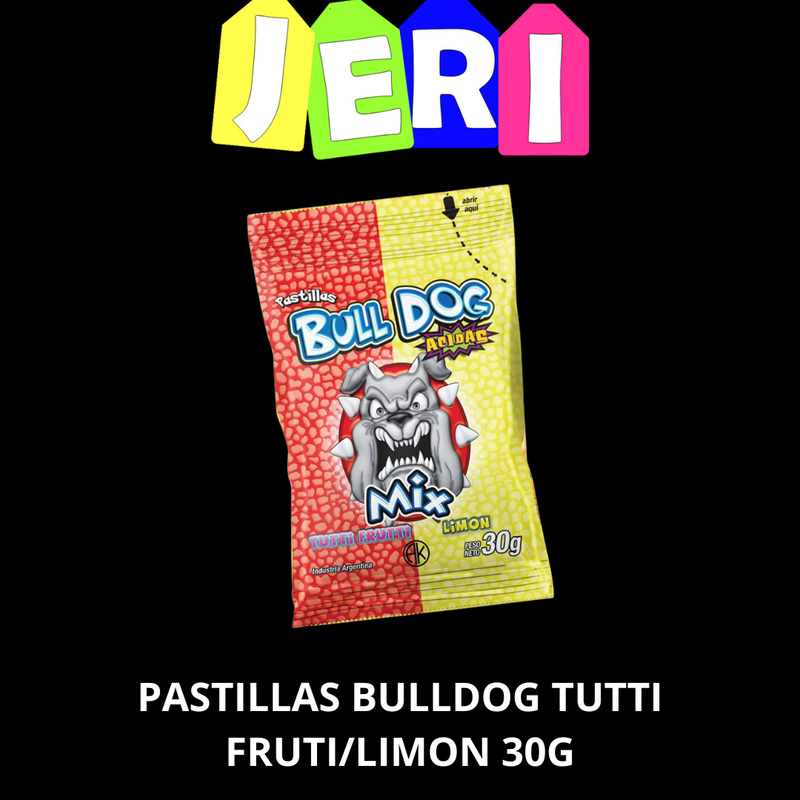 PASTILLAS BULLDOG TUTTI FRUTI/LIMON 30G