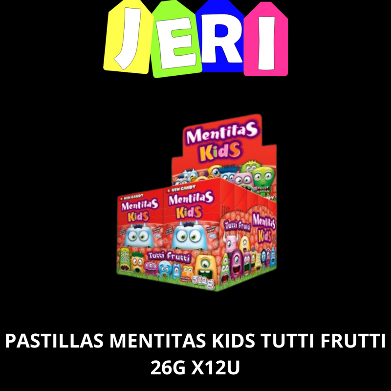 PASTILLAS MENTITAS KIDS TUTTI FRUTTI 26G X12U