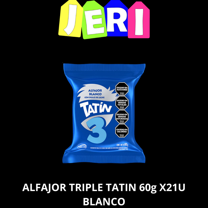 ALFAJOR TRIPLE TATIN 60g X21U BLANCO