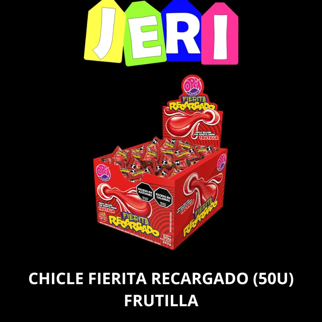 CHICLE FIERITA RECARGADO (50U) FRUTILLA