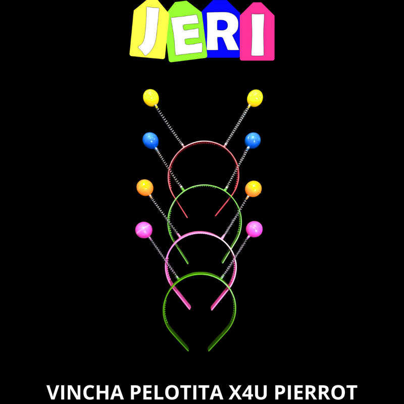 [12069.35] VINCHA PELOTITA X4U PIERROT