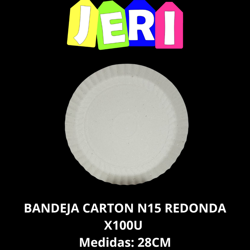 [244] BANDEJA CARTON N15 REDONDA BLANCA X100U