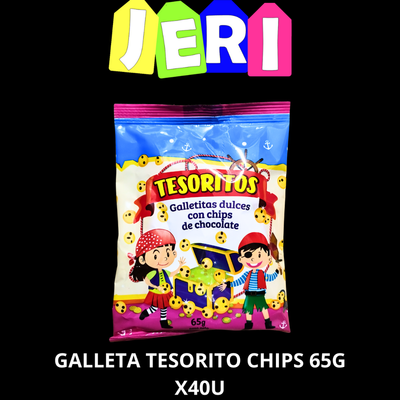 GALLETA TESORITO CHIPS 65G X40U