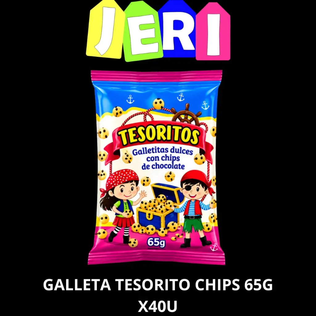 GALLETA TESORITO CHIPS 65G X40U