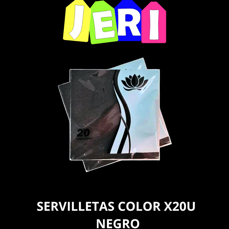 SERVILLETAS COLOR X20U (NEGRO)