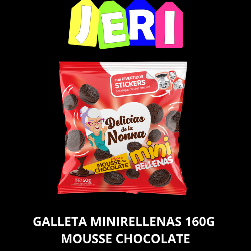GALLETA MINIRELLENAS DEL DE LA NONNA 160G MOUSSE CHOCOLATE
