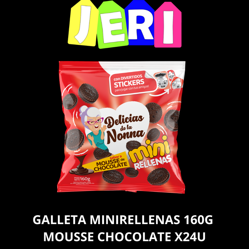 GALLETA MINIRELLENAS DEL DE LA NONNA 160G MOUSSE CHOCOLATE X24U