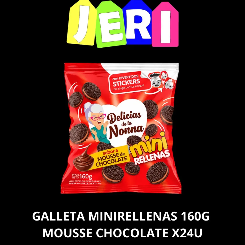 GALLETA MINIRELLENAS DEL DE LA NONNA 160G MOUSSE CHOCOLATE X24U