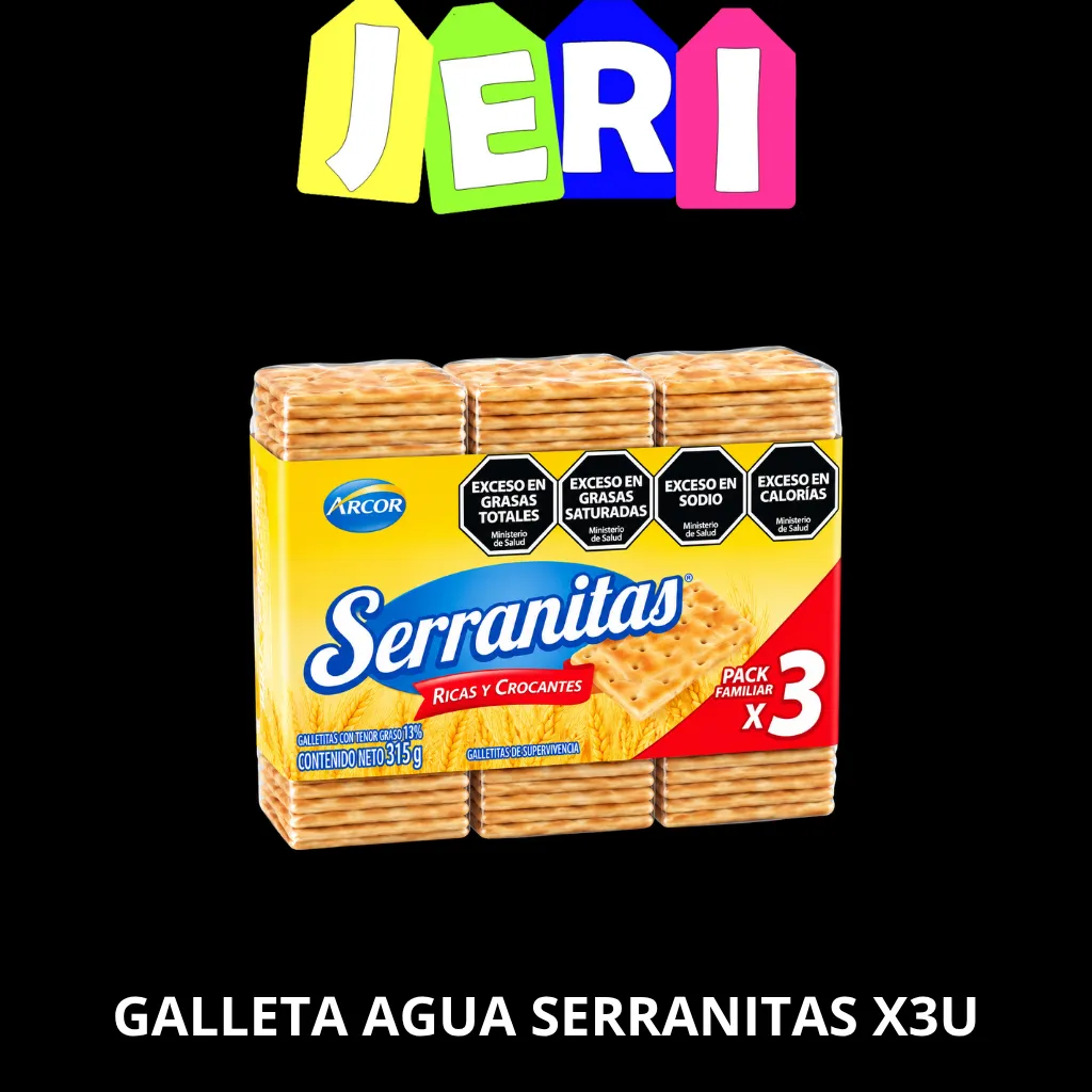 GALLETA AGUA SERRANITAS X3U