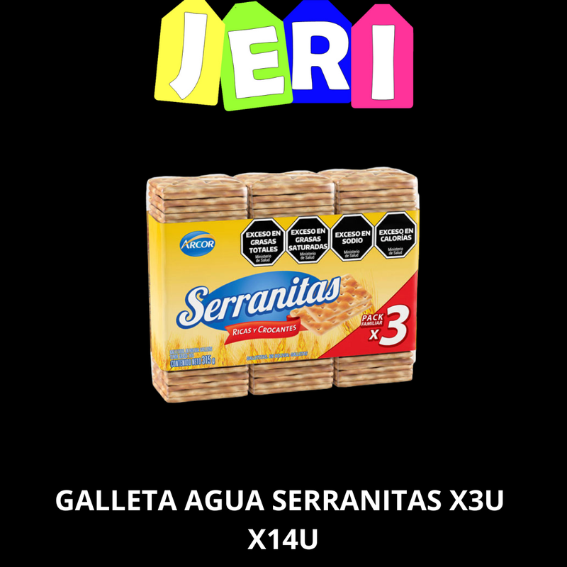 GALLETA AGUA SERRANITAS X3U X14U