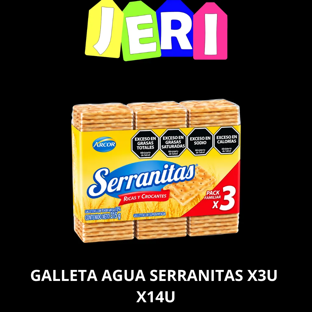 GALLETA AGUA SERRANITAS X3U X14U
