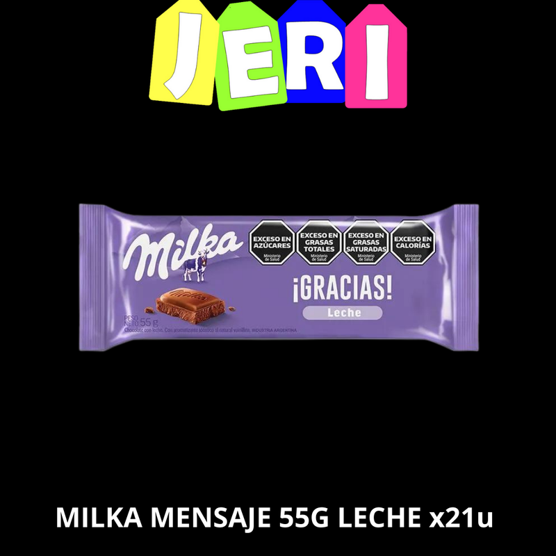 MILKA MENSAJE 55G LECHE X21U
